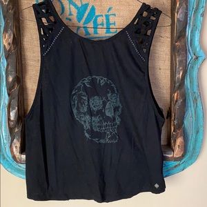 Metal Mulisha lattice back tank top
